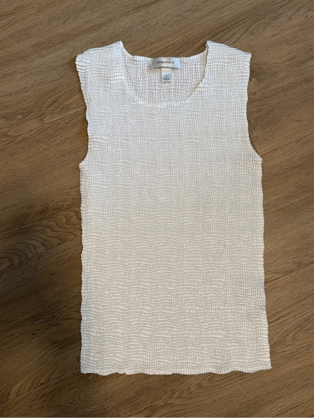 White Textured Sleeveless Tank